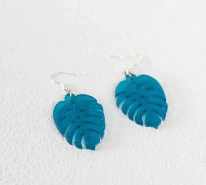 Teal Acrylic Earrings