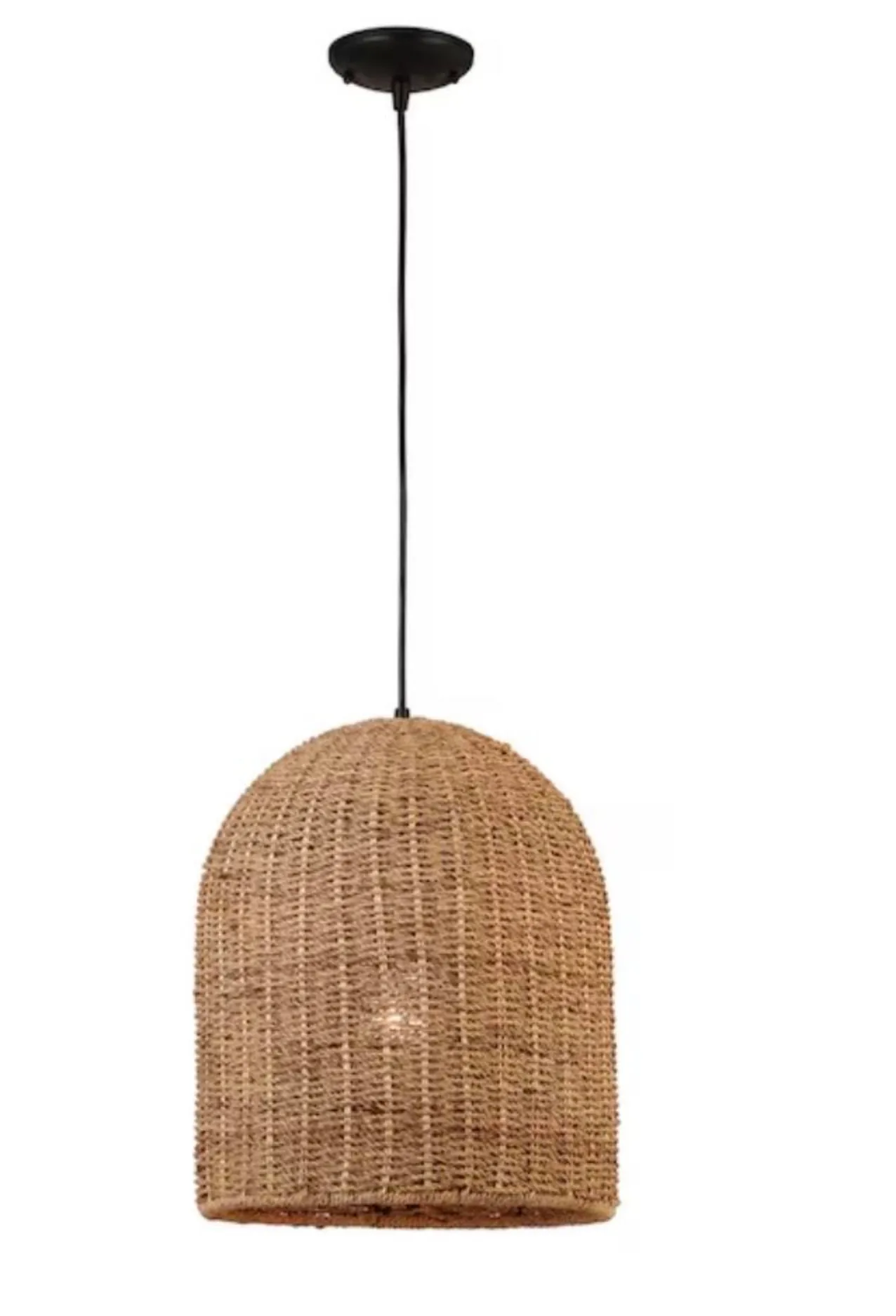 Rattan Cage Dome Light