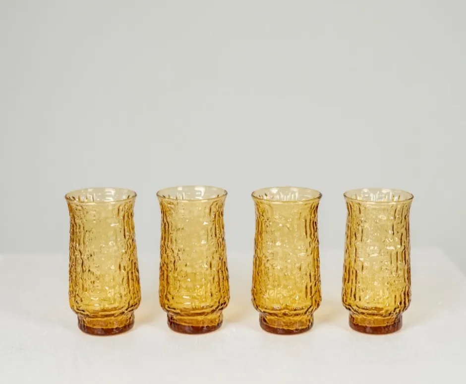 Vintage Amber Drinking Glasses (Flare)