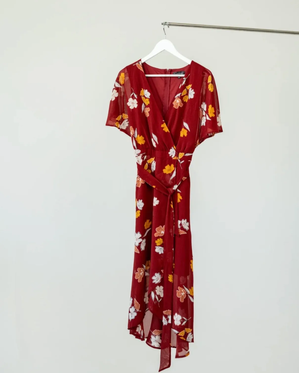 Red Floral Dress | Size 4