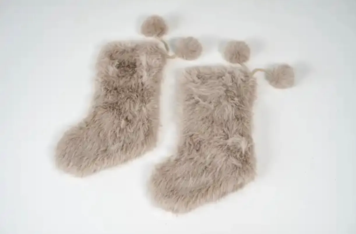 Dark Tan Fur Stockings