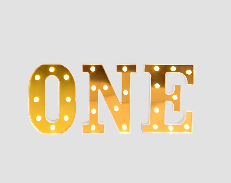 Gold One LED Letters