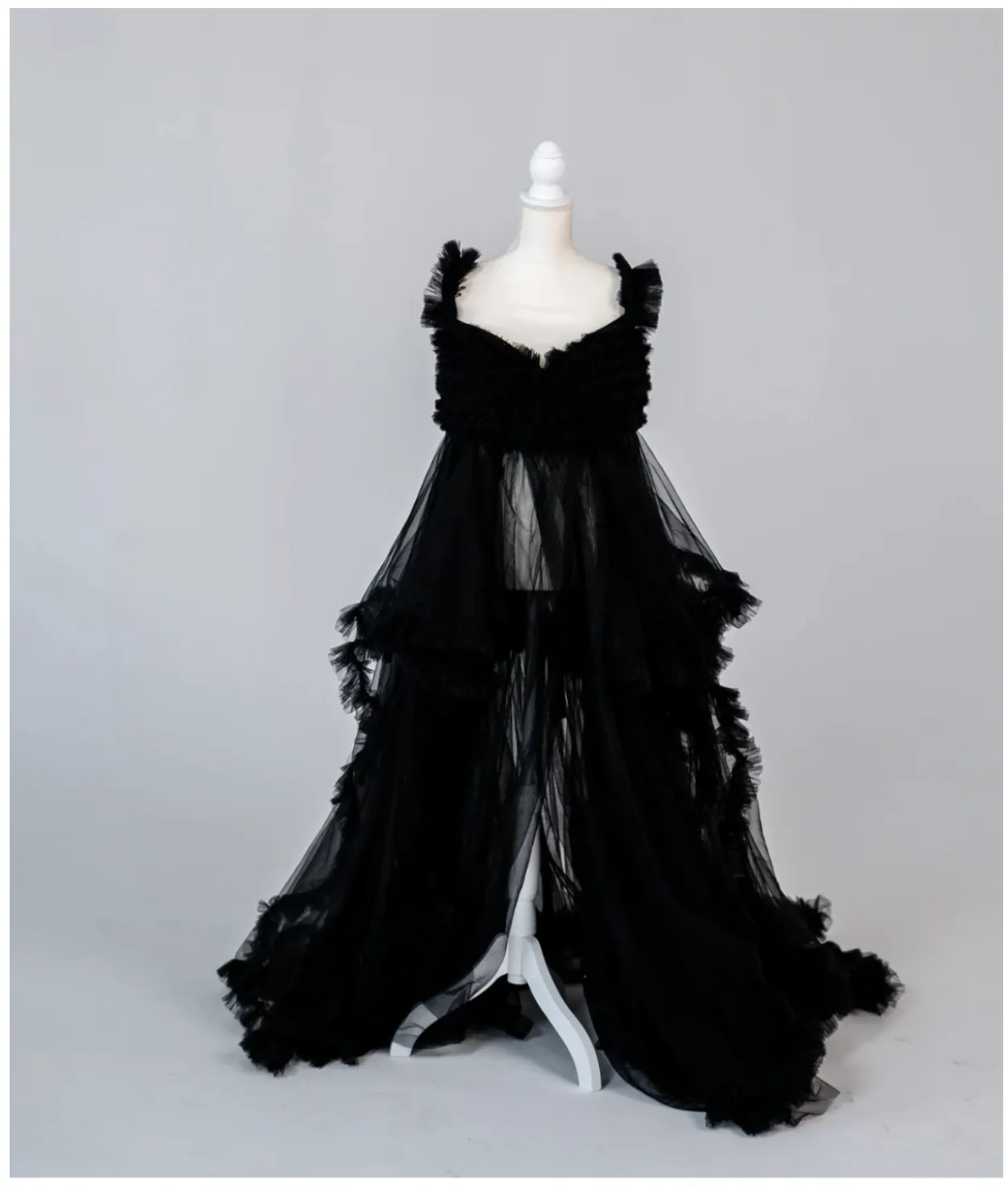 Black Dress with Ruffles
