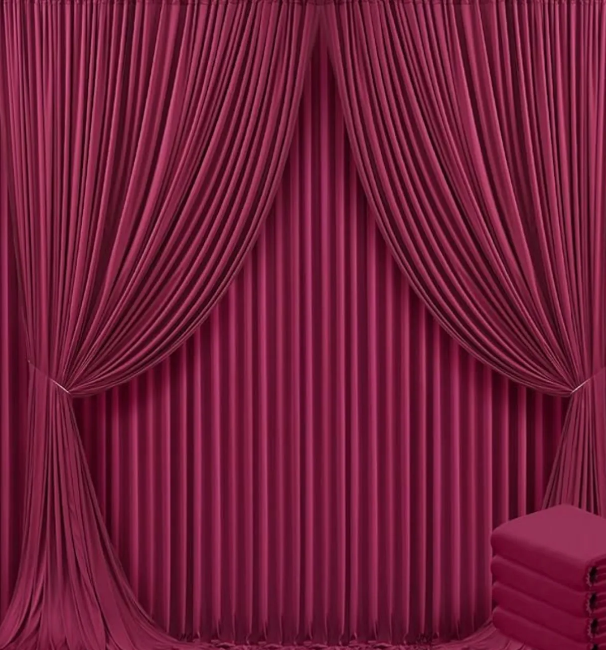 5ft x 10ft Burgundy Draping (Qty: 4)