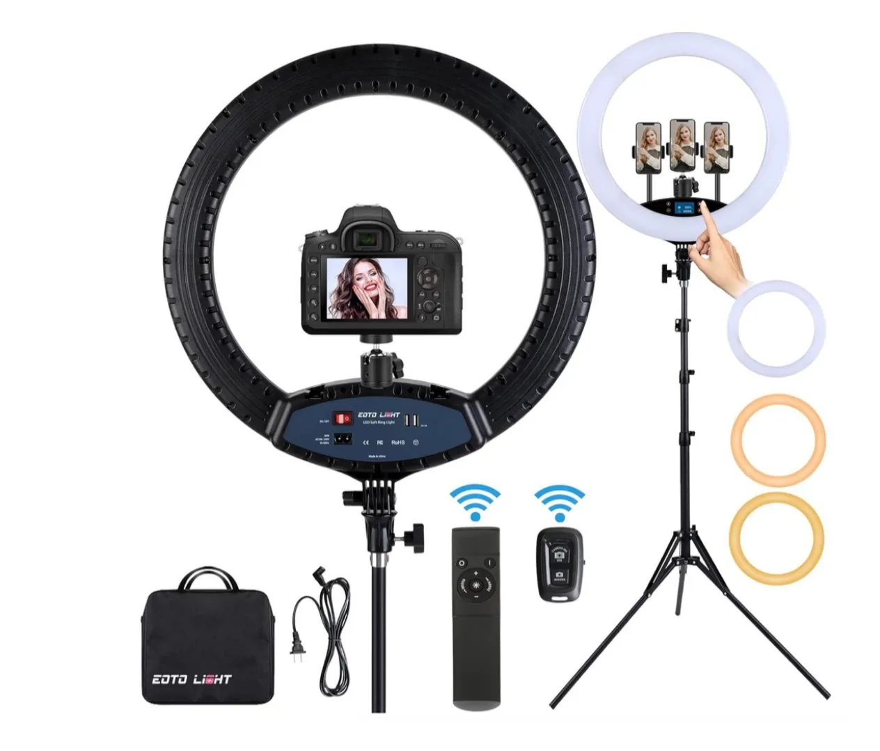 19 inch LED Ring Light & Phone Holder