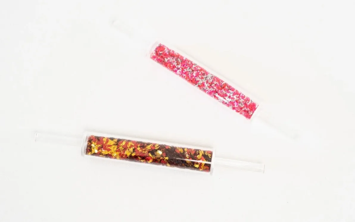 Kids Acrylic Rolling Pins (Fall Leaves & Pink Confetti Filled) 