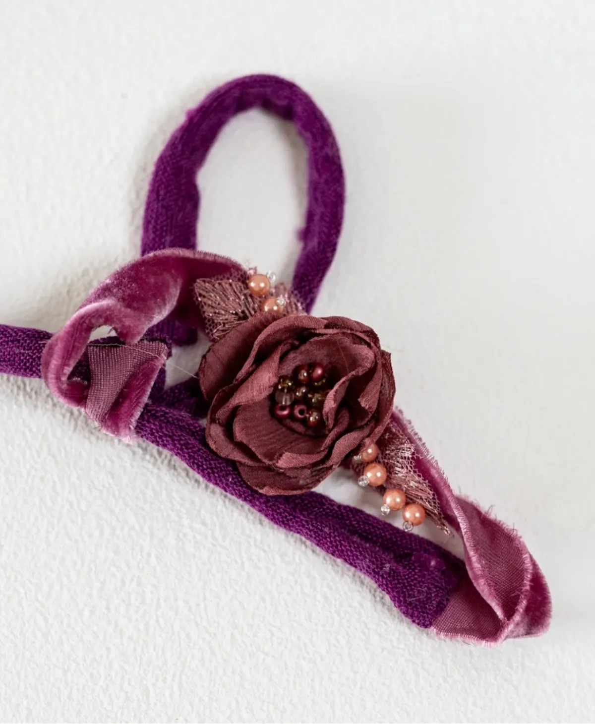 Purple Floral Tieback