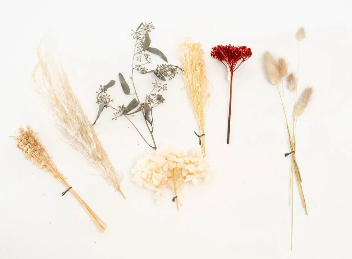 Dried Floral Stems Flatlay Details