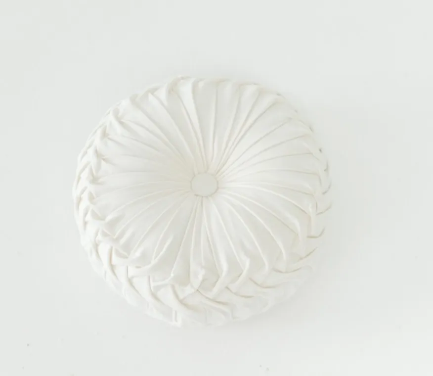 White Round Pillow