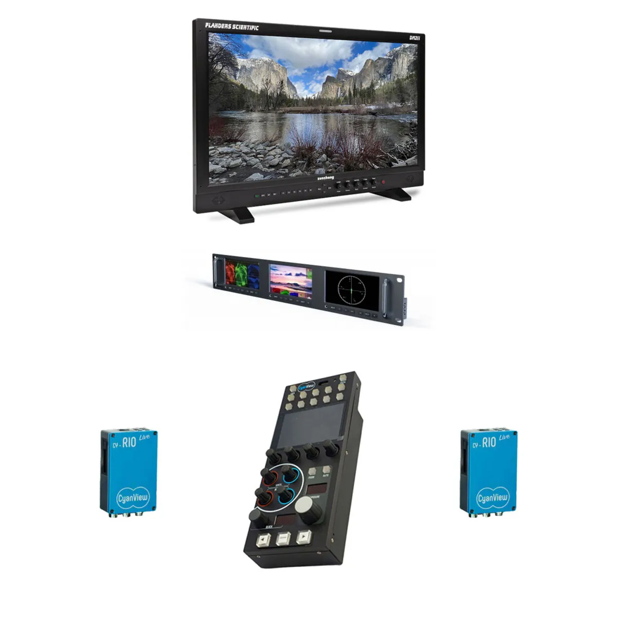 Ensemble CCU CyanView avec moniteur Flanders