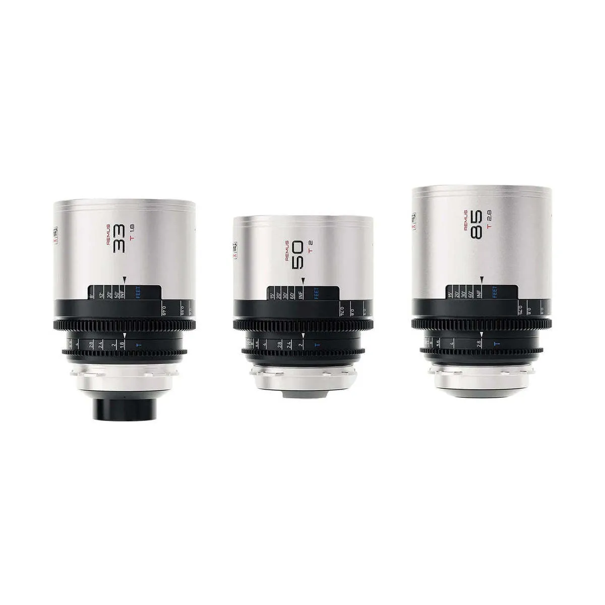 BLAZAR Remus 33, 50, 85mm 3 Anamorphic 1.5x Lens Set (ARRI PL, Silver Flare)