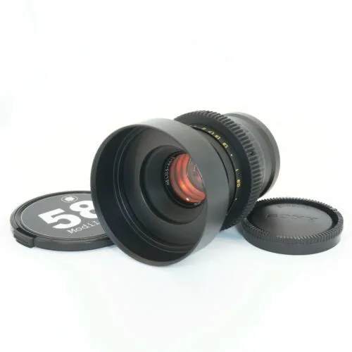 E-mount Helios 44M 58mm F2 Amber Anamorphic flare & Bokeh cine lens for