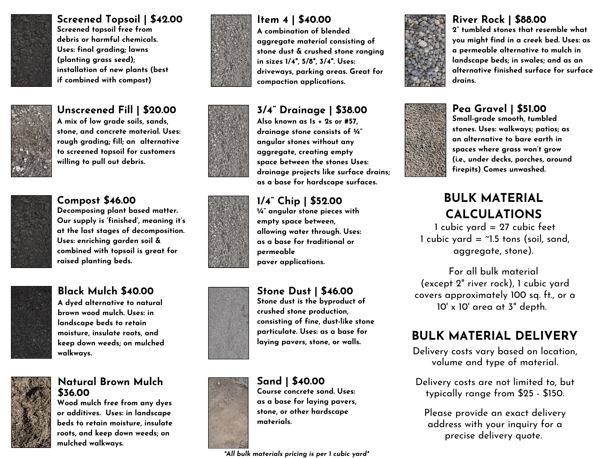 BULK MATERIAL DELIVERY