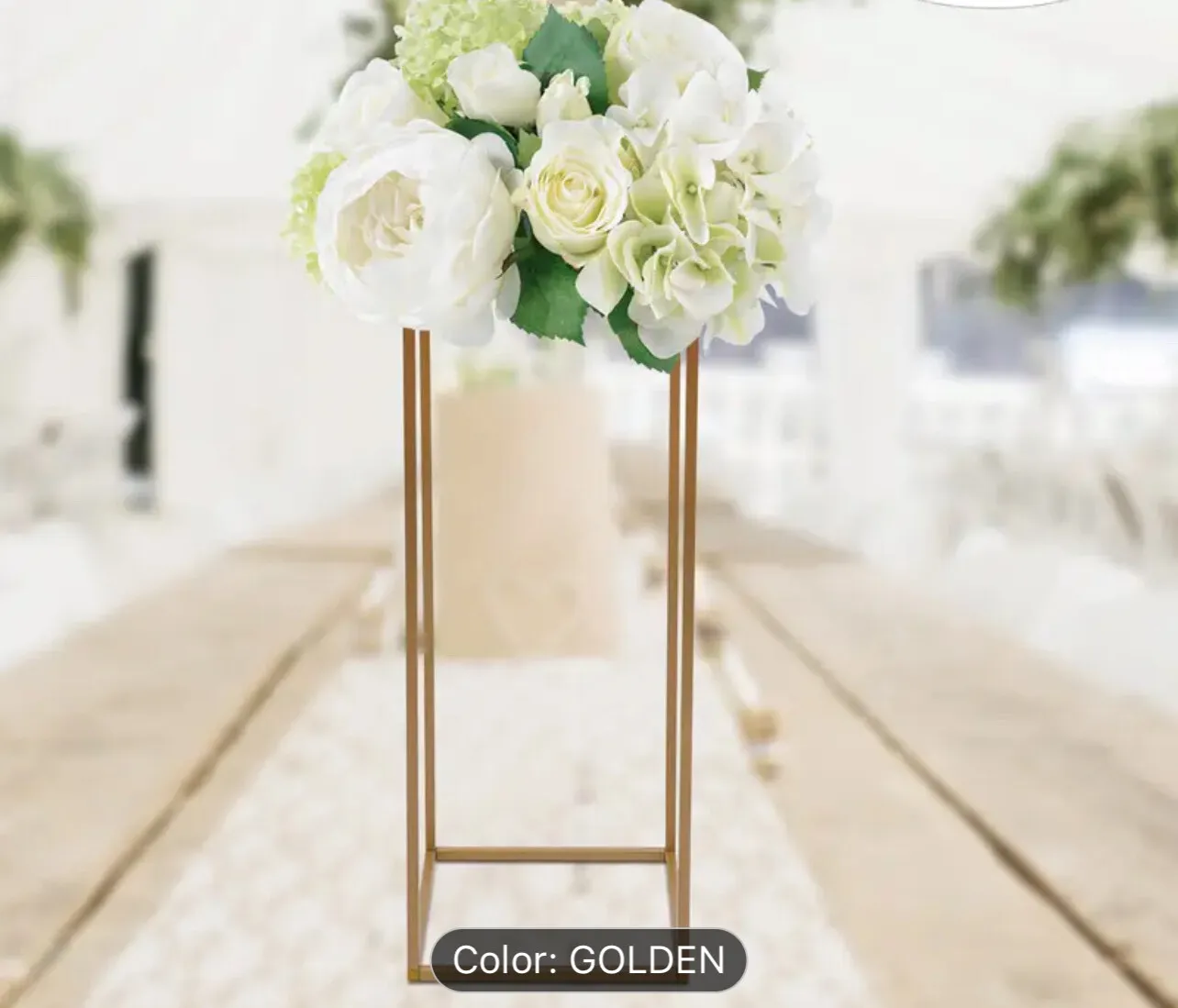  Flower stand Golden 23.6 inc tall rectangular shape