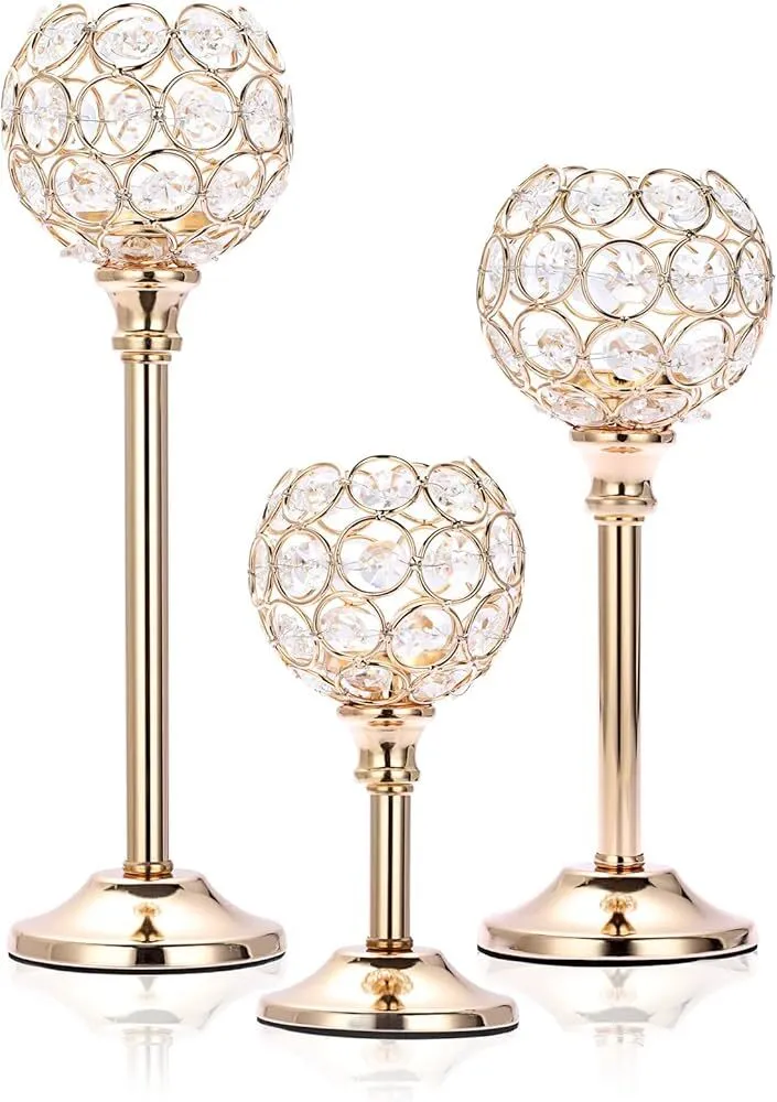  elegant crystal candle holder, small medium or large 