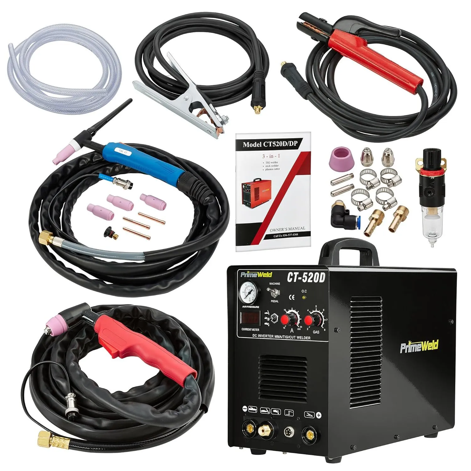 3-in-1 Welder - 50 Amp Plasma Cutter, 200 Amp TIG Welder and 200 Amp Stick Welder
