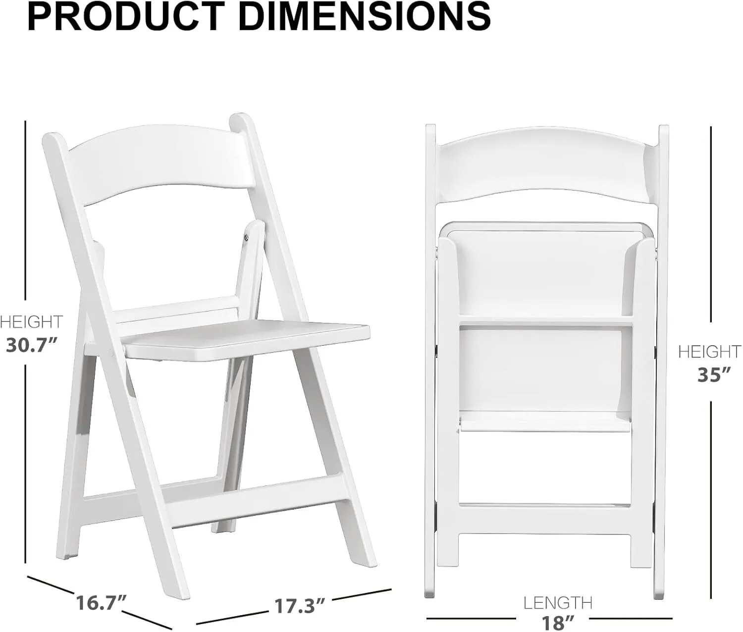 White Resin Folding Chairs with Cushion