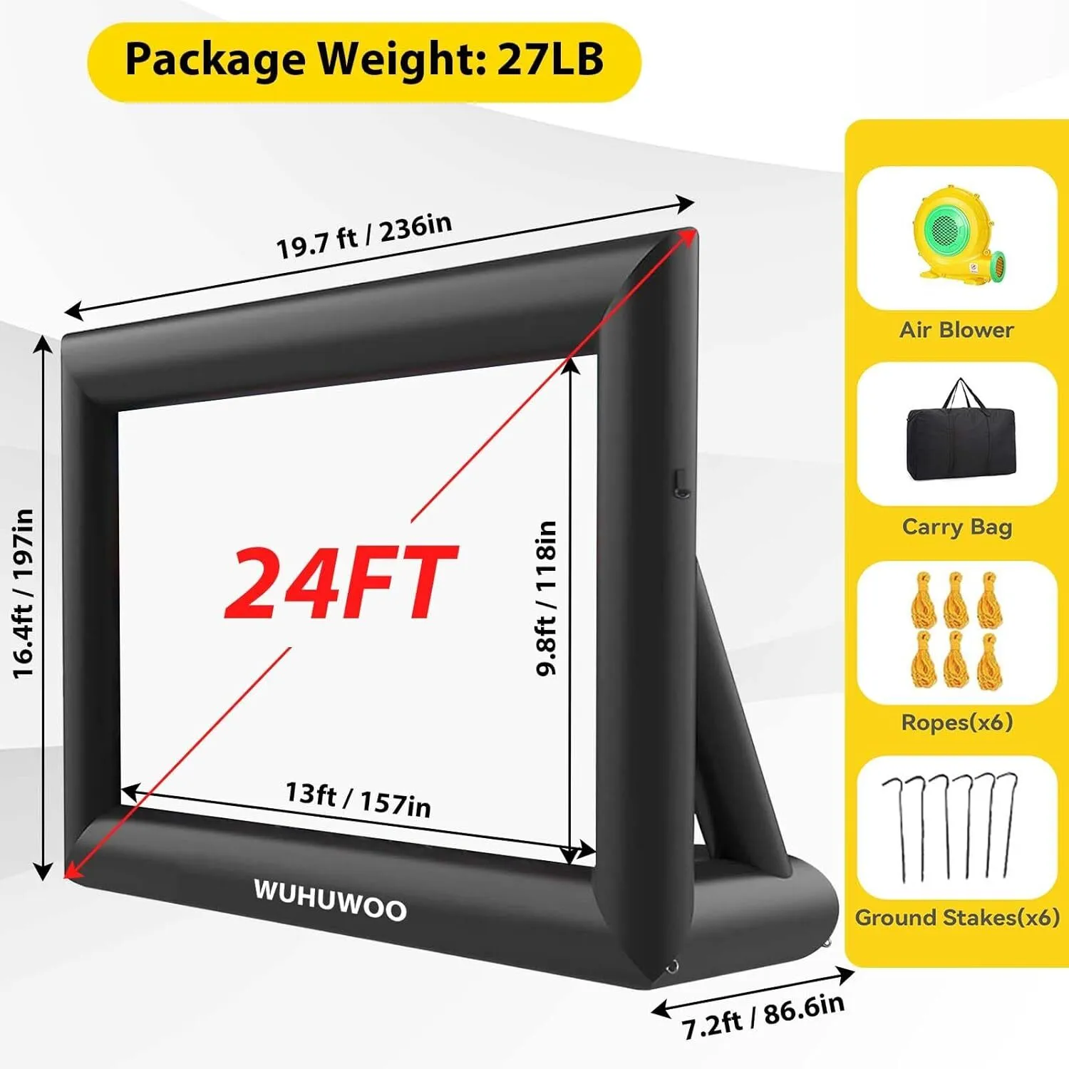 24FT Inflatable Movie Screen, Outdoor