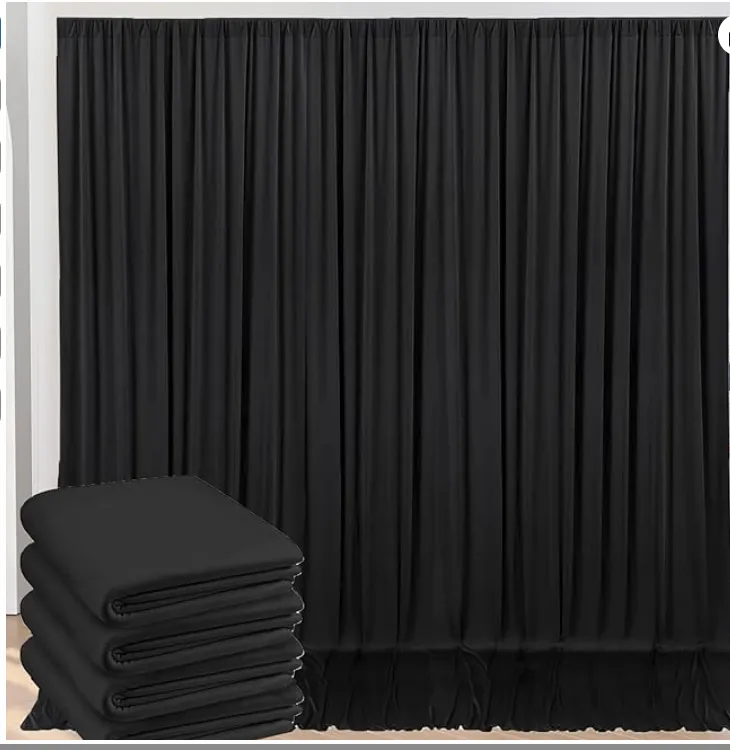 Black Pipe & Drape Backdrop Rental – 8 Panels + Stand 10ft x 10ft