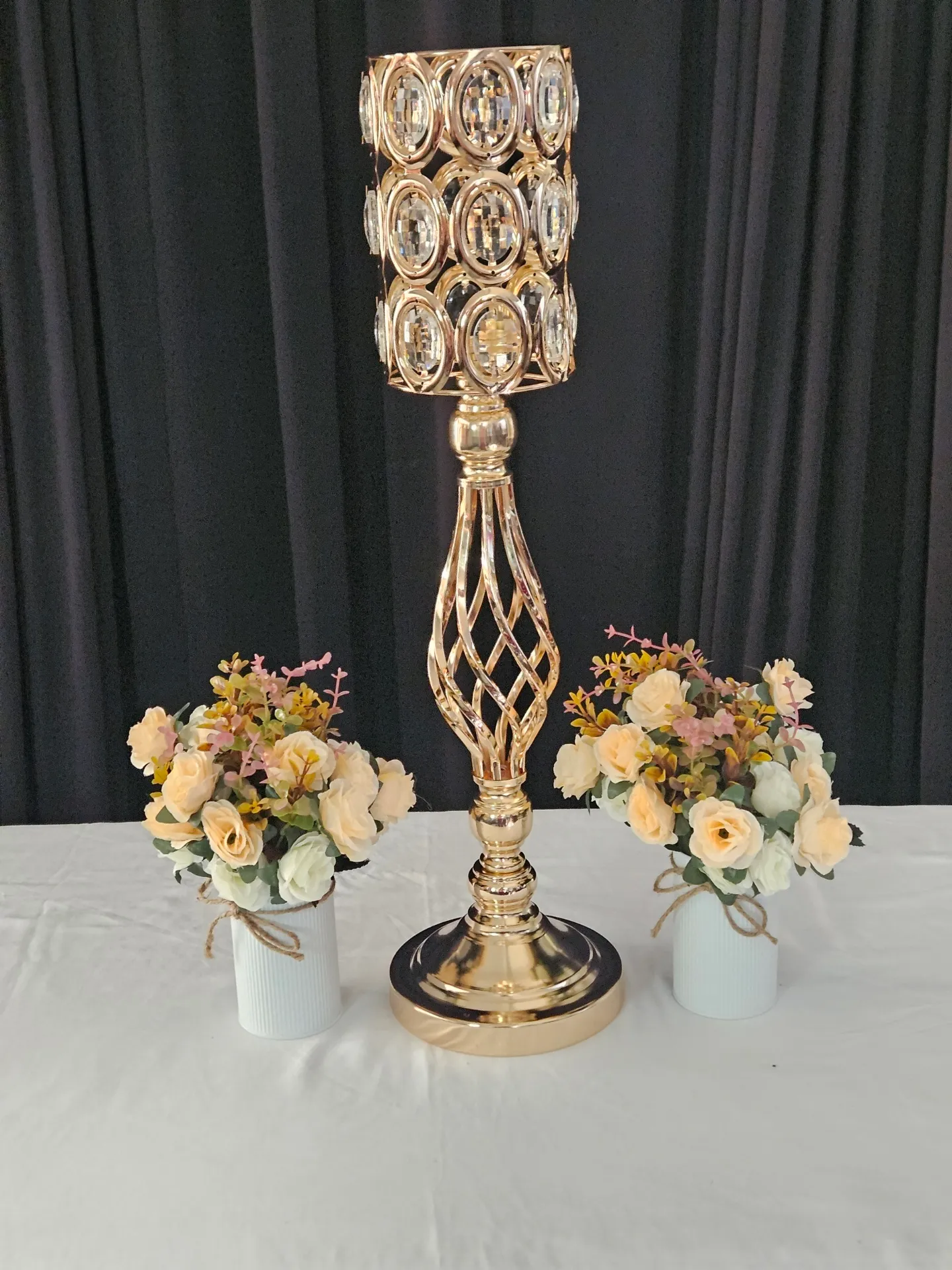 Gold Crystal Candle Holder