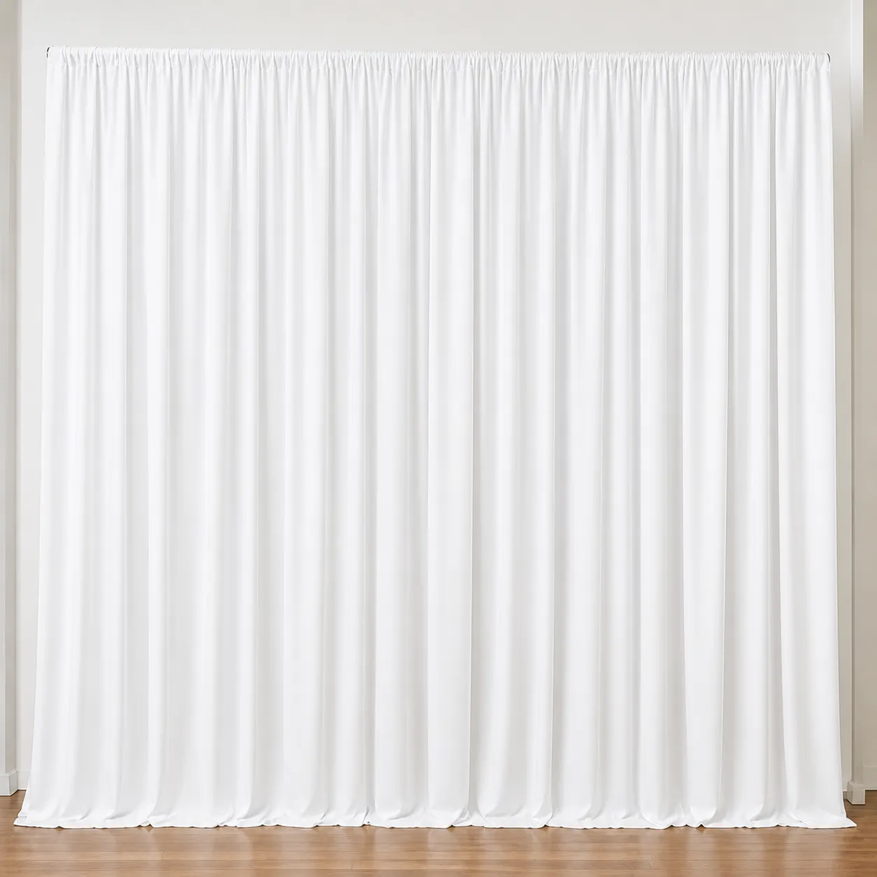 White Pipe & Drape Backdrop Rental – 8 Panels + Stand 10ft x 10ft