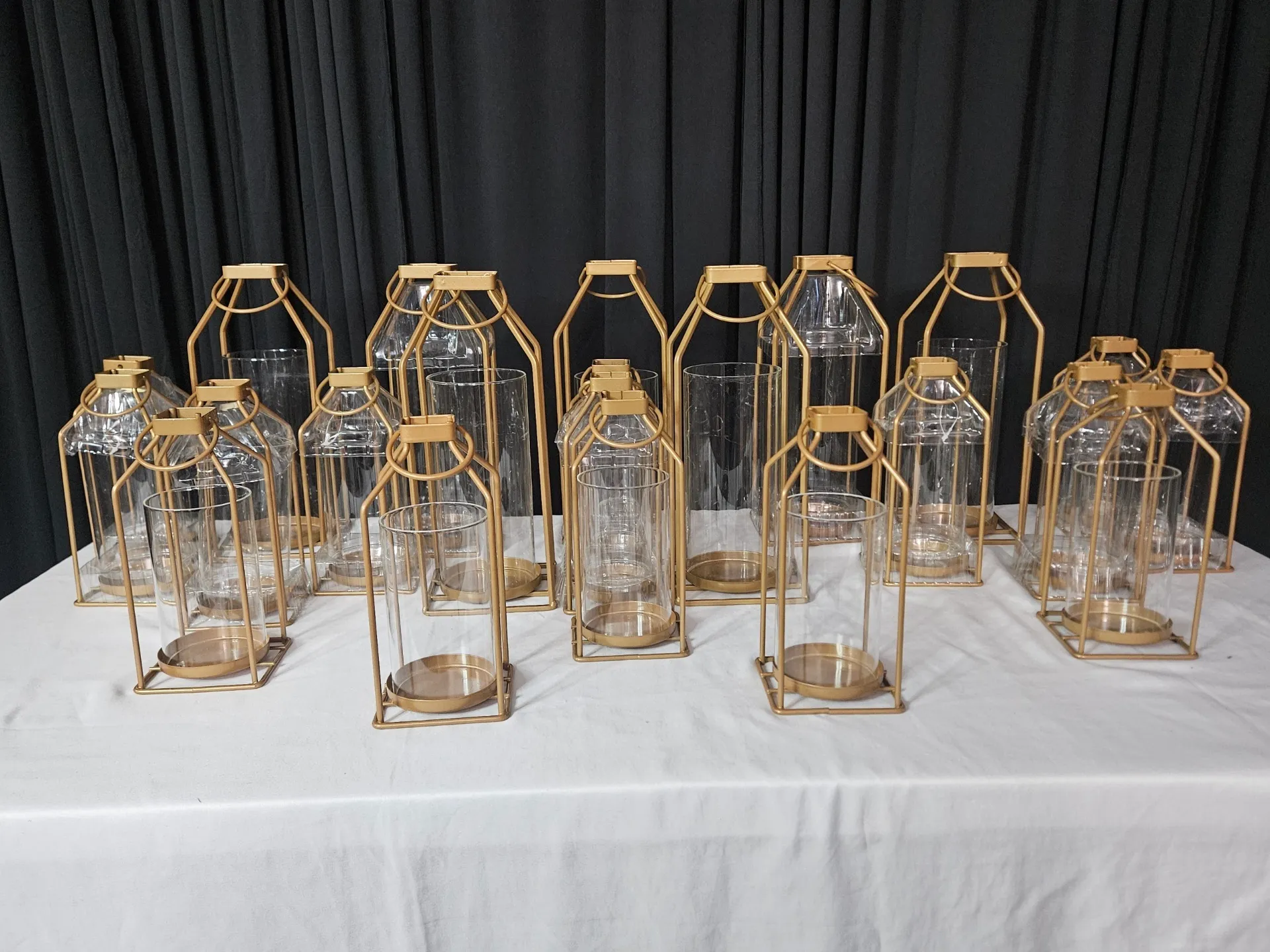 Small Gold Lantern with Glass Insert