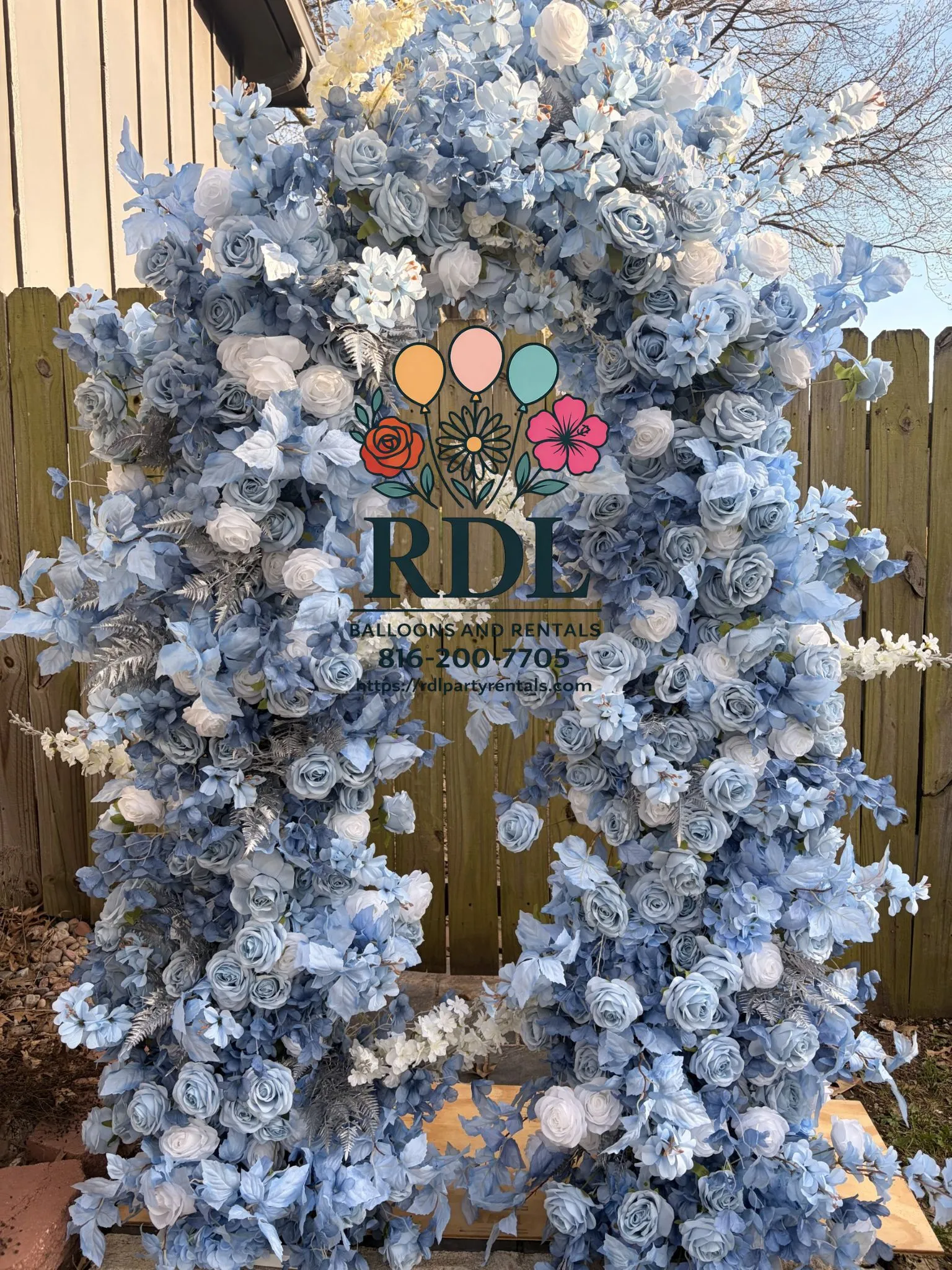Azure Bloom Floral Arch (6ft & 7ft Set)