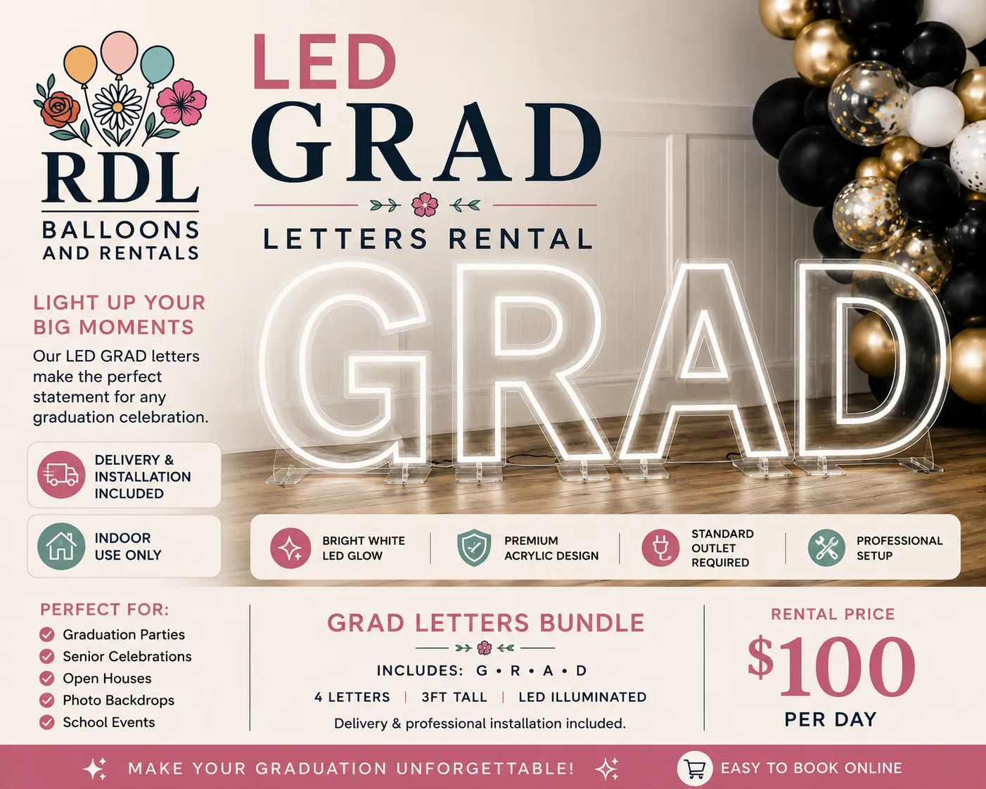GRAD LED Letters Bundle (3ft)