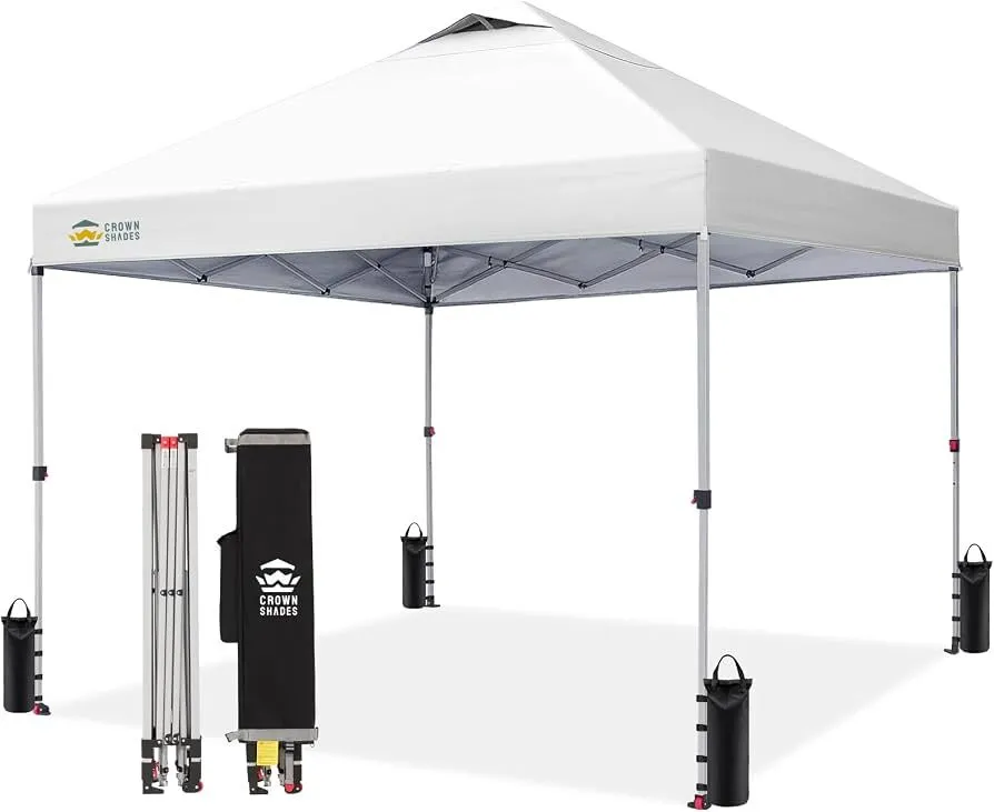 10' × 10' White Pop-Up Canopy