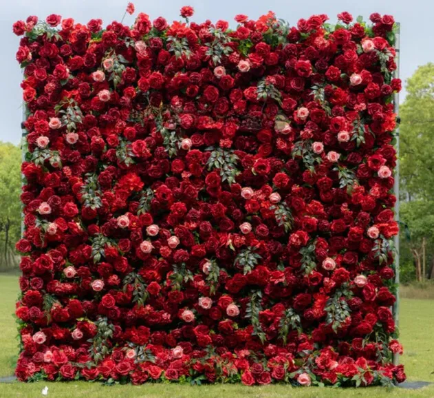 Red and light pink Flower Wall 
