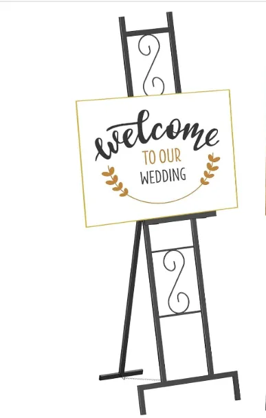 Black Decorative Metal Easel Sign Stand