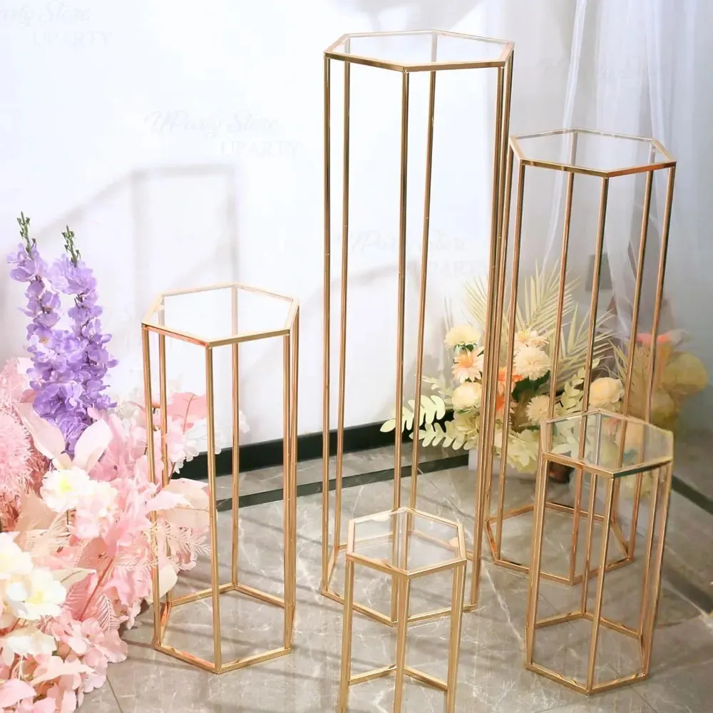 Set of 3 Metal Cylinder Stands for Party Centerpieces