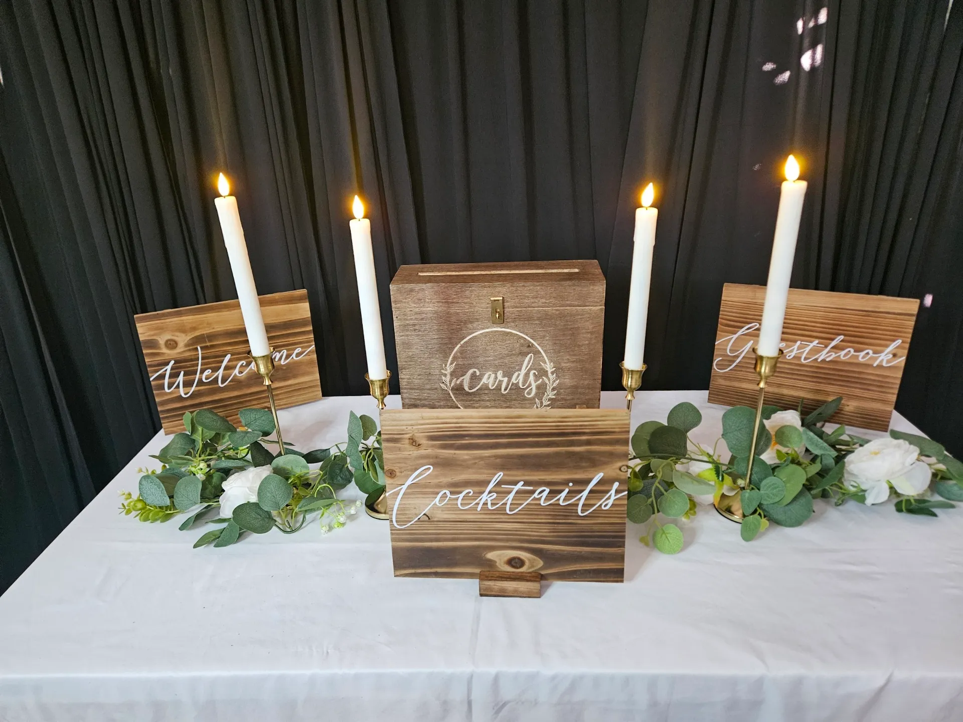Rustic Event Sign Set with Card Box