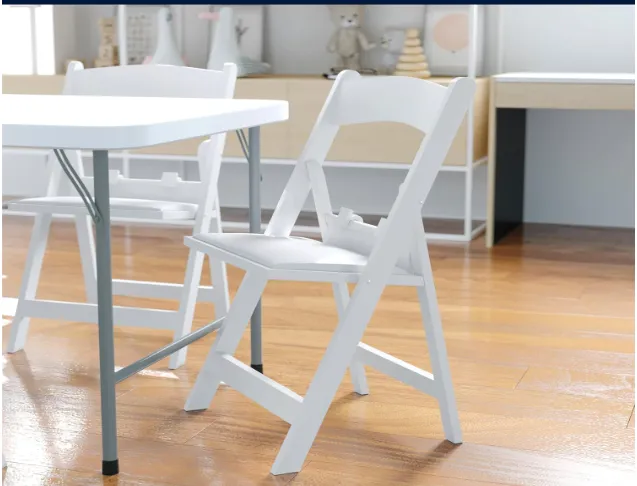 White Resin Kids Folding Chair