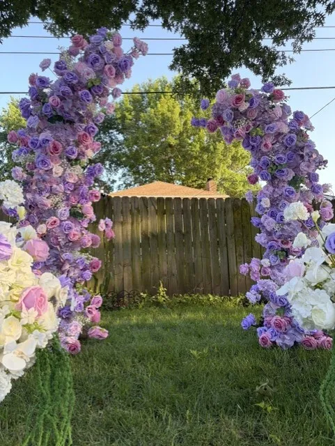 Amethyst Bloom Floral Arch – Purple