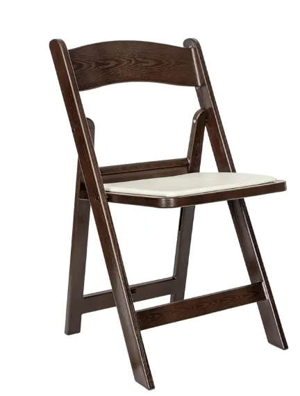Dark Walnut Resin Folding Chair Rental