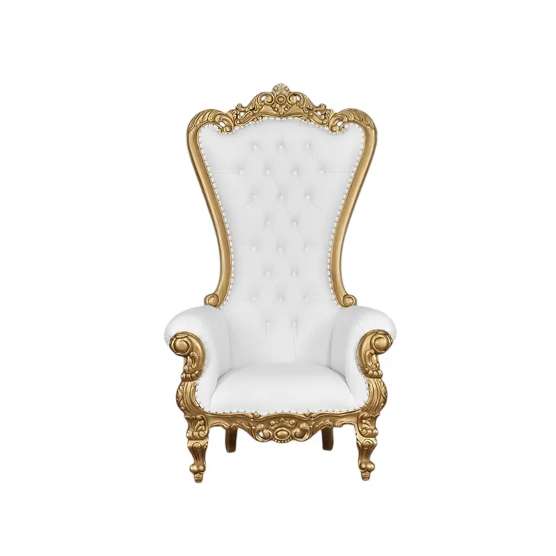 White and Gold Throne Chair