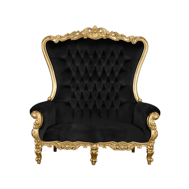 Black and Gold Double Throne Chair