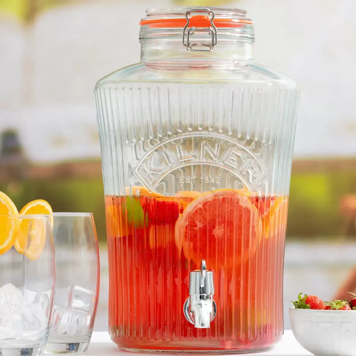 Glass Clip Top Drinks Dispenser