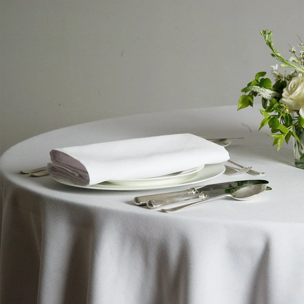 120 inches White Round Table Cloth