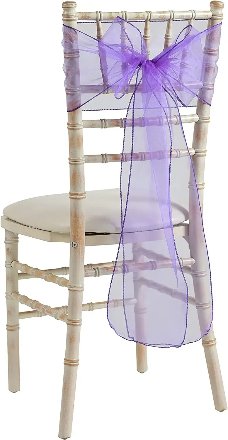 Organza Chair Sash - Dark Purple
