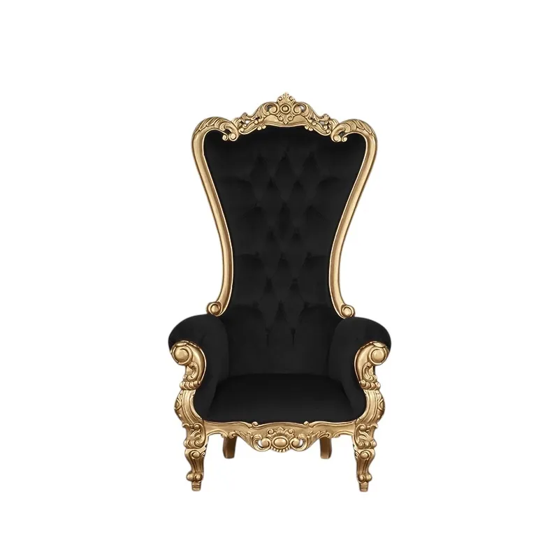 Black and Gold Throne Chair