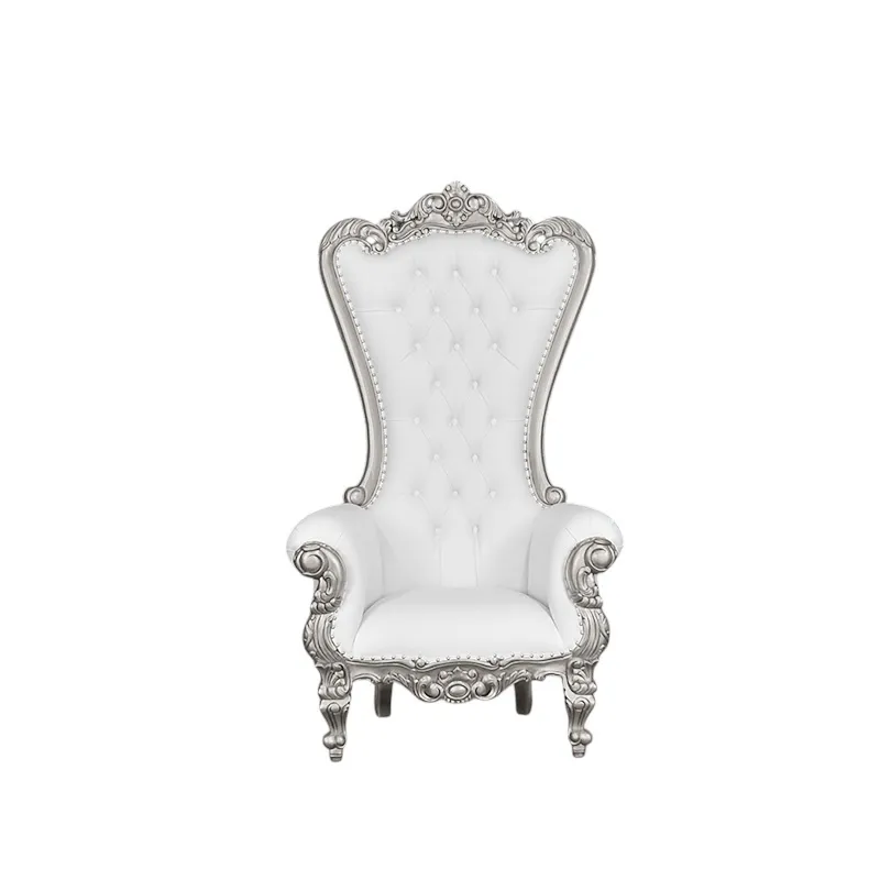 White and Silver Throne Chair