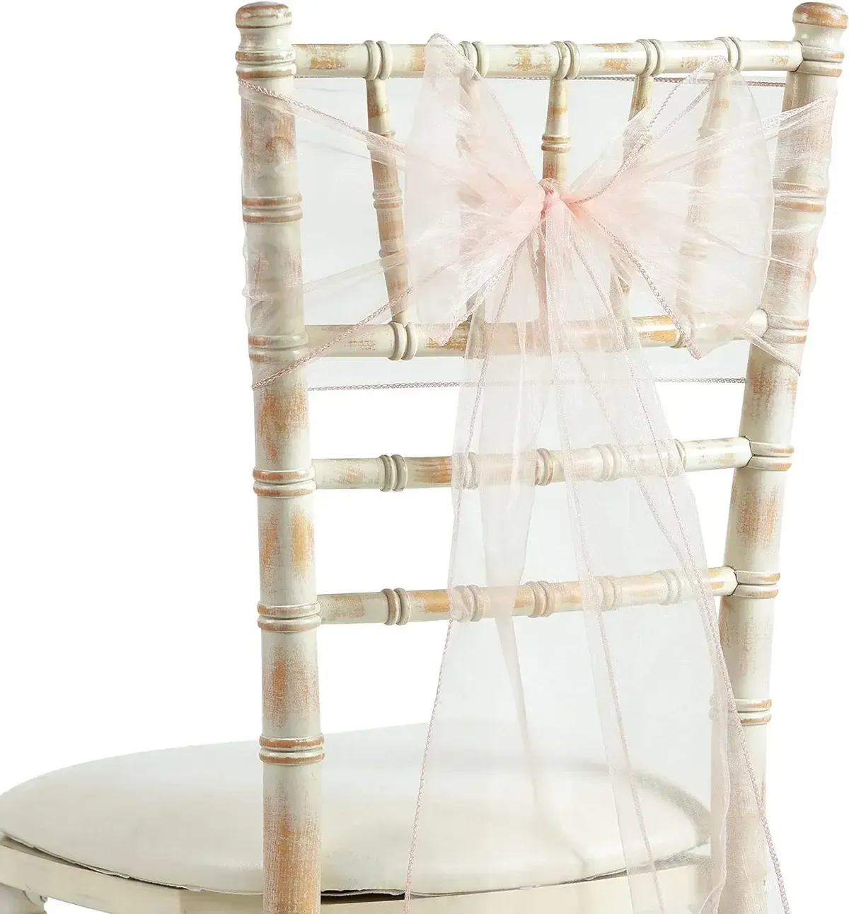 Organza Chair Sash - Peach
