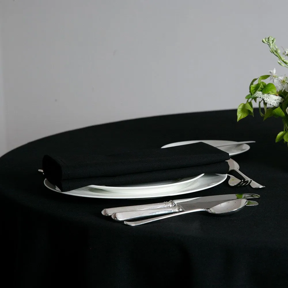 120 inches Black Round Table Cloth  