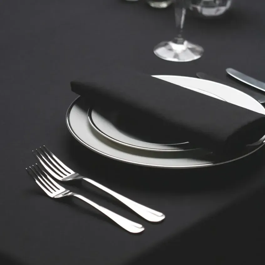 70" x 108" Black rectangular tablecloths