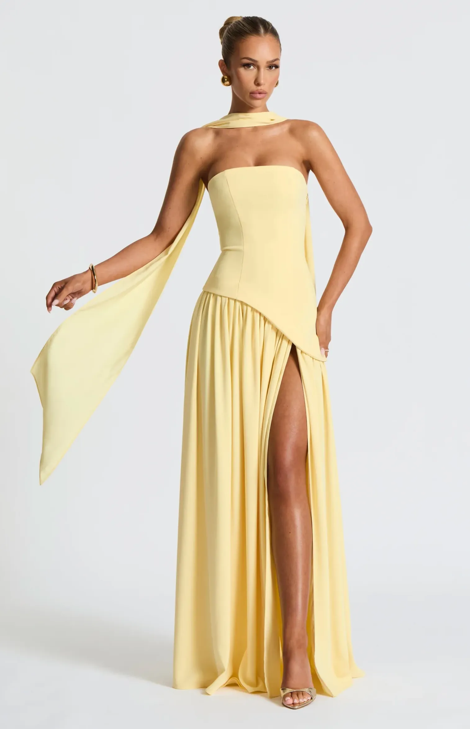 BABYBOO Maliyah Maxi Dress - Lemon (HIRE)