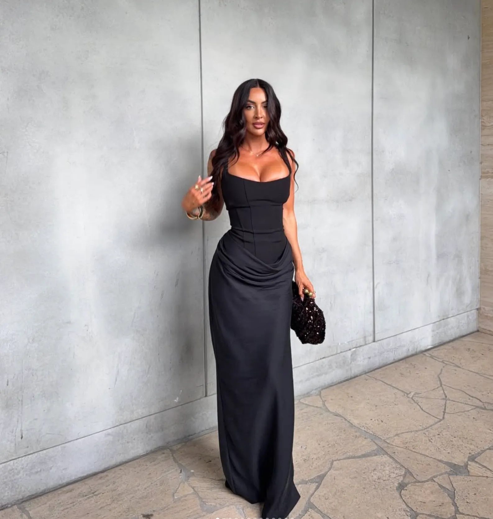 BABYBOO Cornelia Maxi Dress - Black (HIRE)