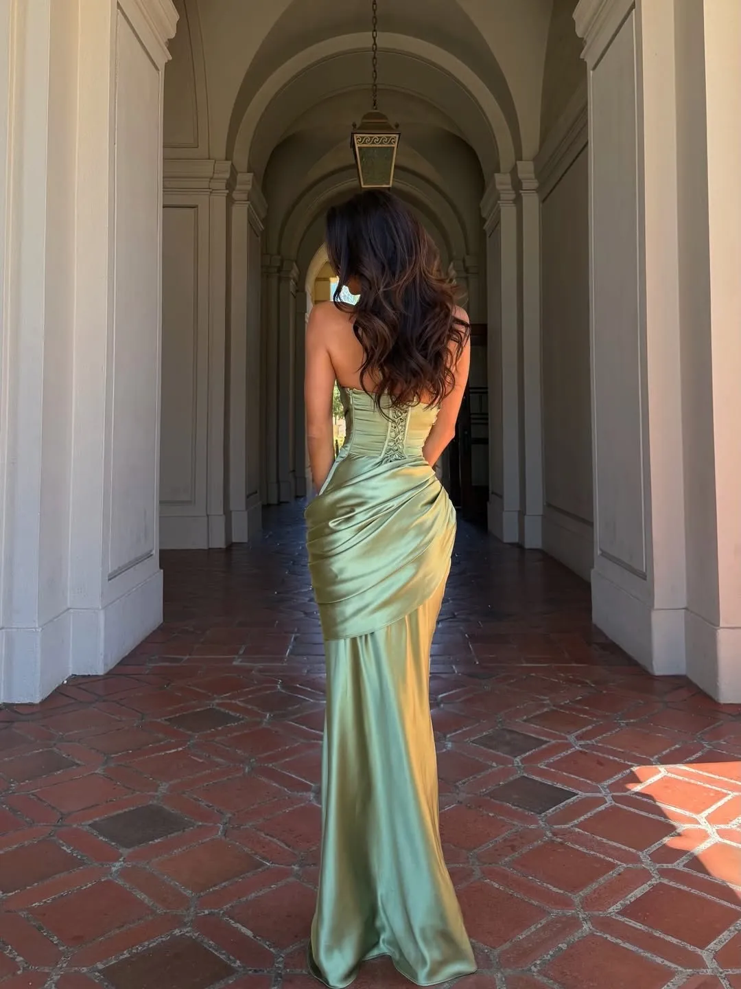 BABYBOO Emina Maxi Dress - Light Olive (HIRE)