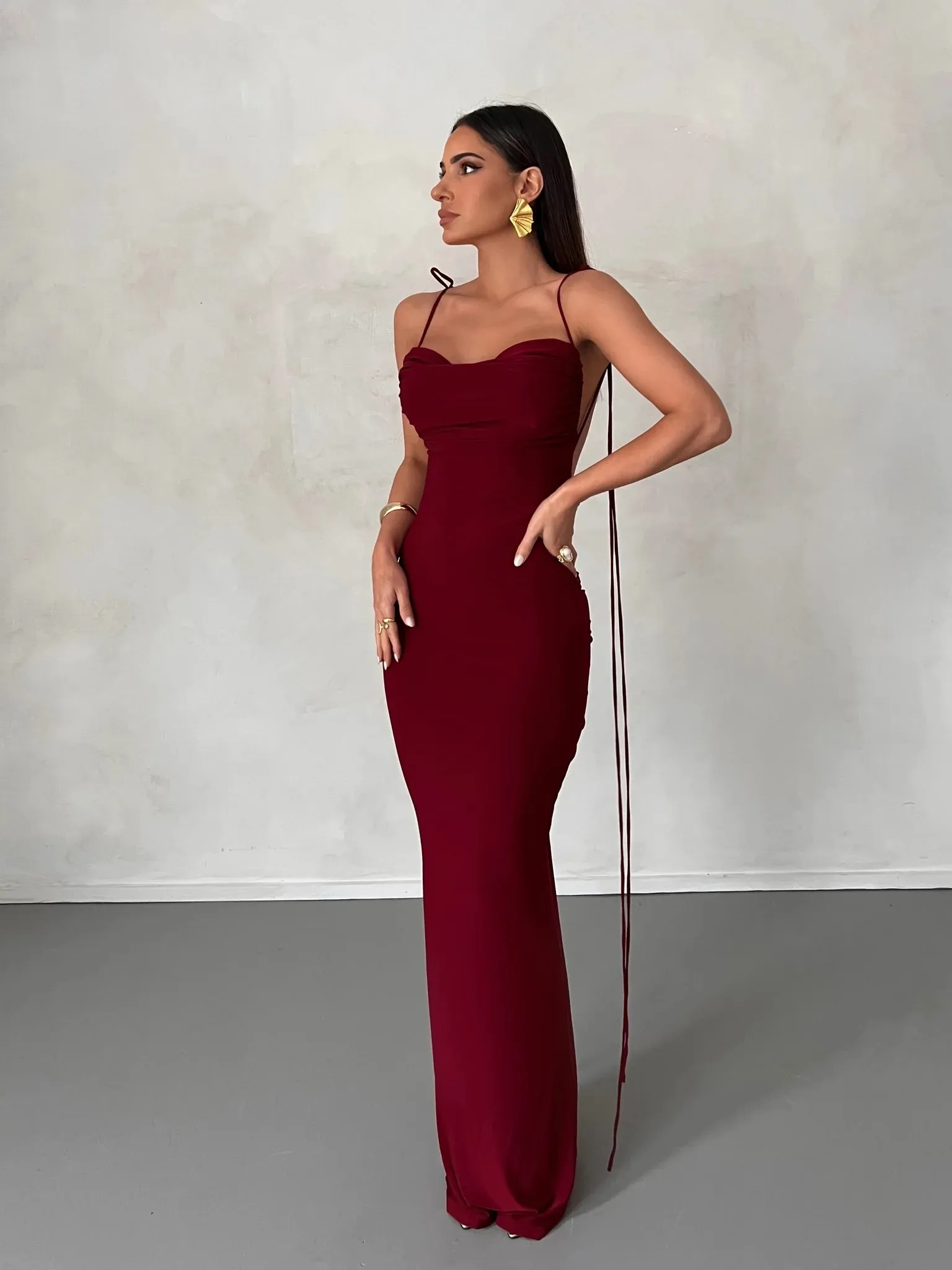 MELANI Jiani Gown - Wine (HIRE)